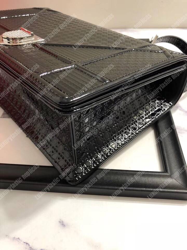 D*orama black-toned metallic calfskin flap bag