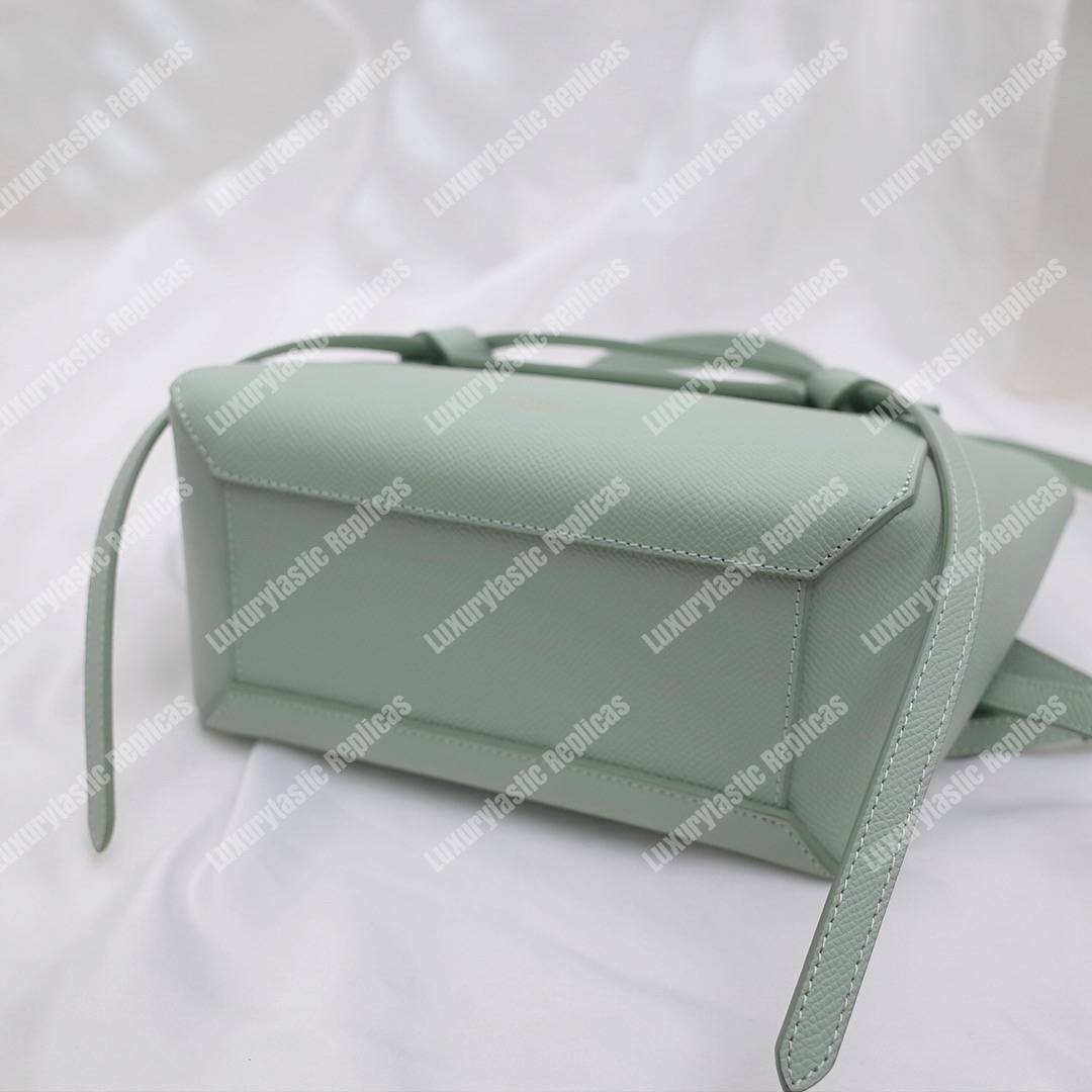 Ce**e nano belt bag in grained calfskin vert d’eau