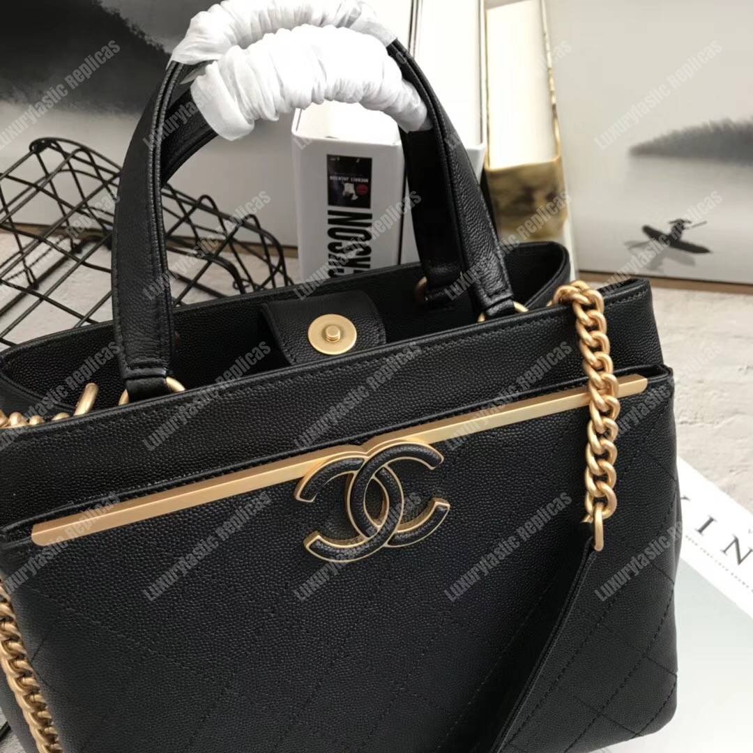 Ch*el large shopping bag black