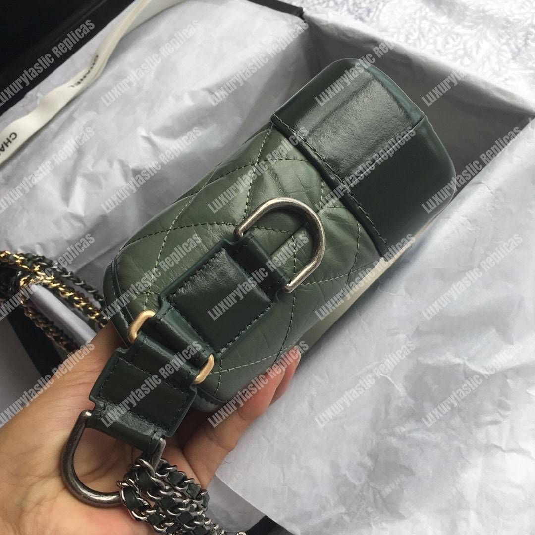 Ch*el’s gabrielle small hobo bag green