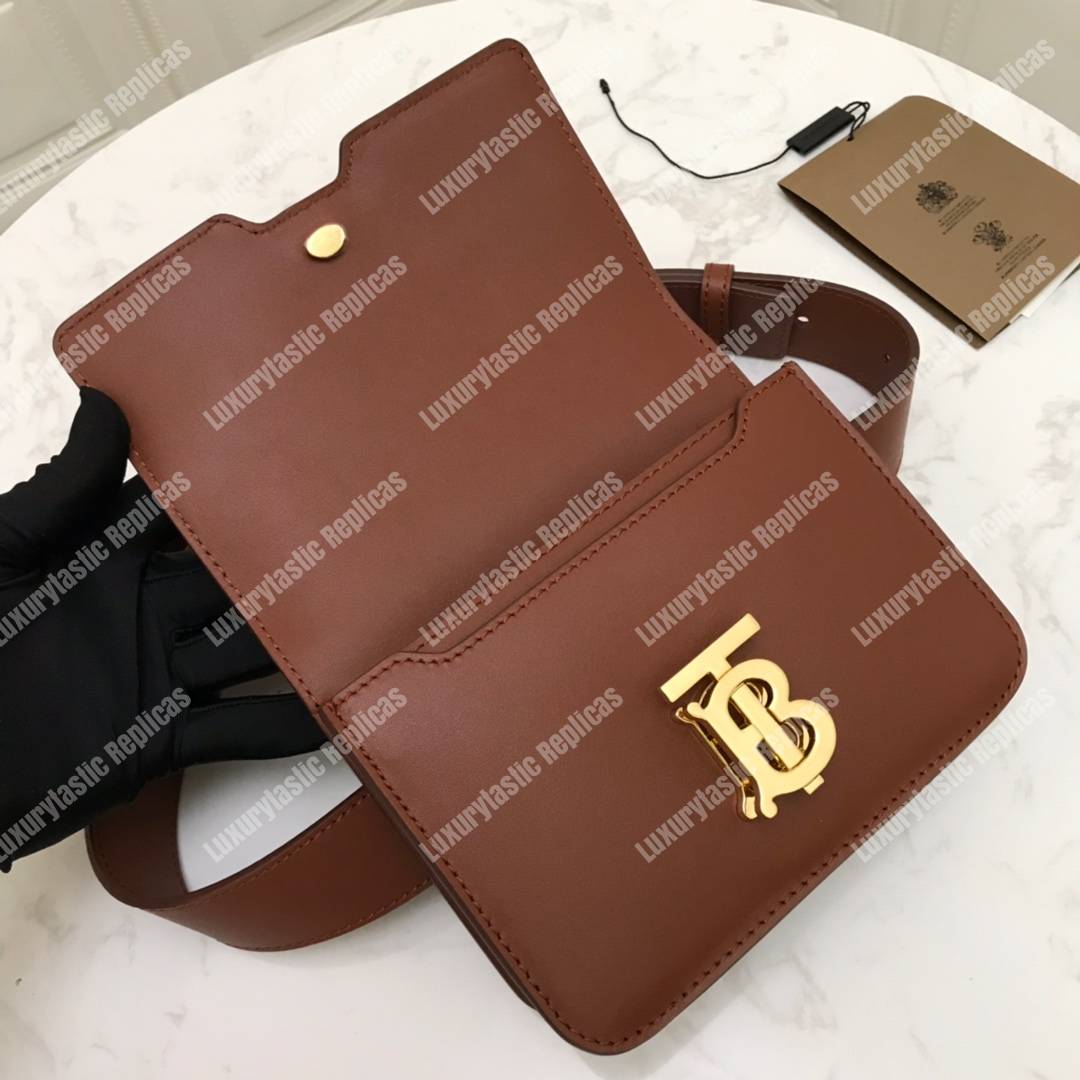 B**rry belted leather tb bag brown