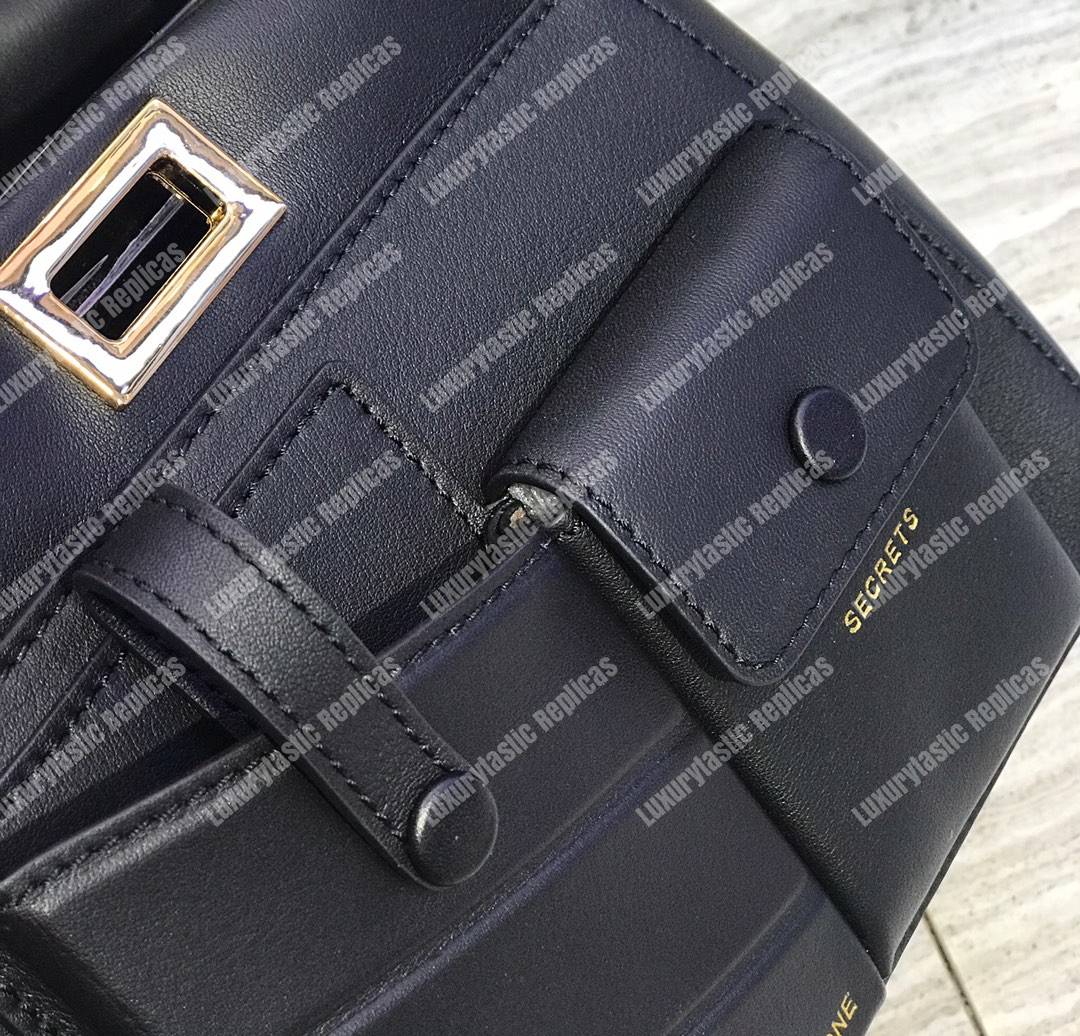 F**di peekaboo iconic mini black leather bag