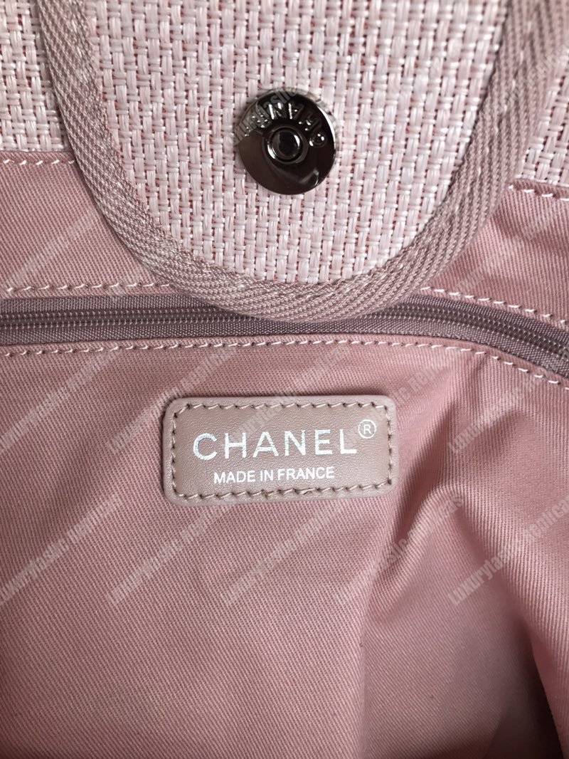 Ch*el deauville fabric tote pink/fuchsia