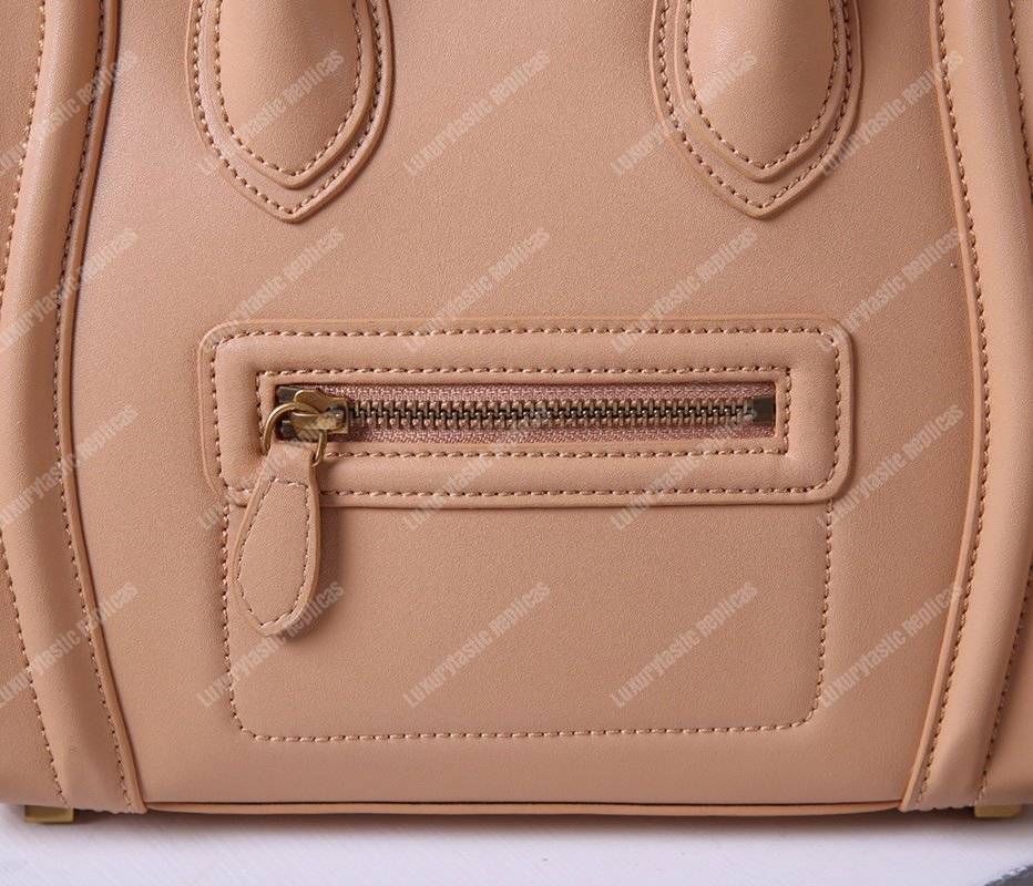 Ce**e mini luggage handbag drummed calfskin brown