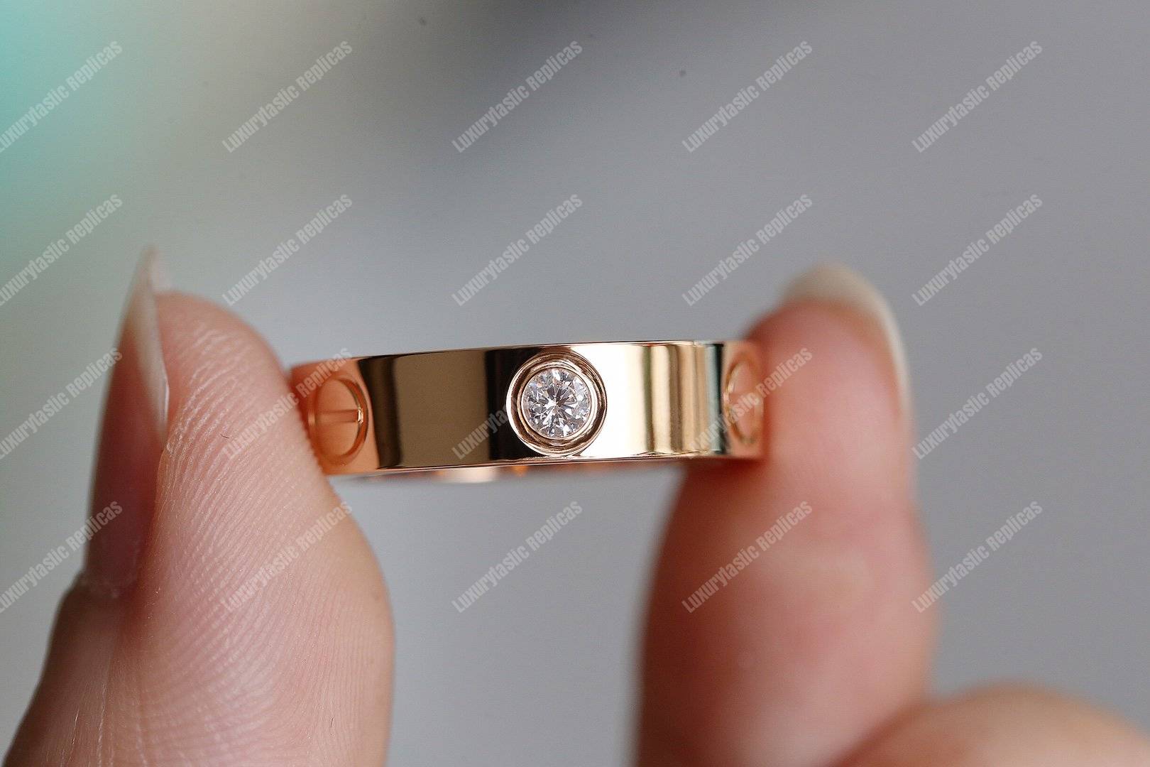 Cartier Love 3 Diamond Ring Rose Gold
