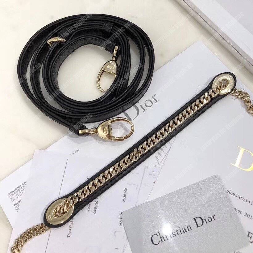 mini lady D*or lambskin bag with gold-toned metal