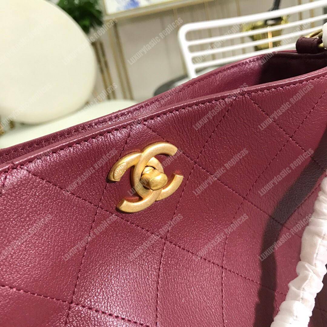 Ch*el hobo handbag burgundy