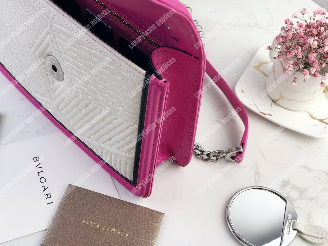 BVL Serpenti Forever Shoulder Bag White/Black/Pink