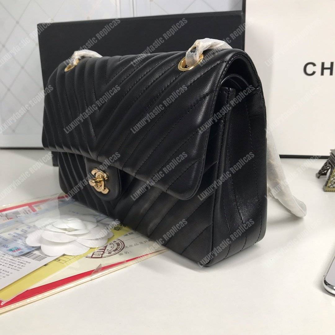 Ch*el classic medium handbag black