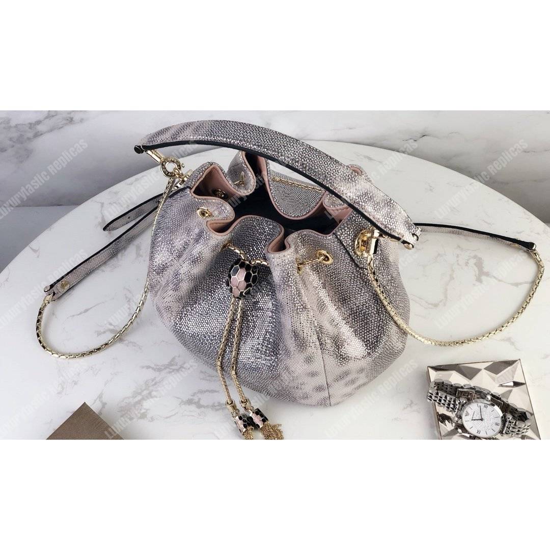 BVL Serpenti Forever Bucket Metallic Pink