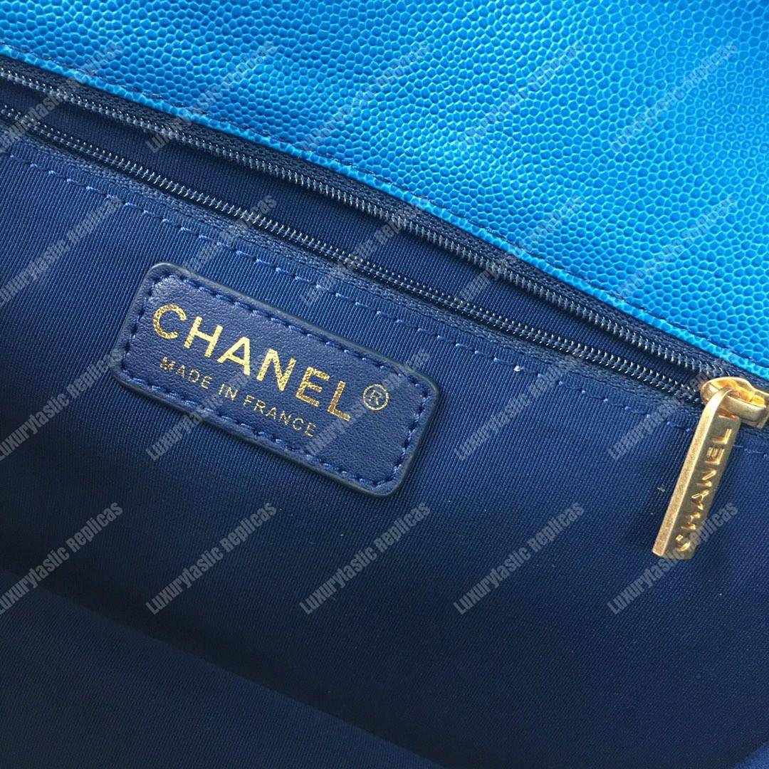 Ch*el flap bag blue