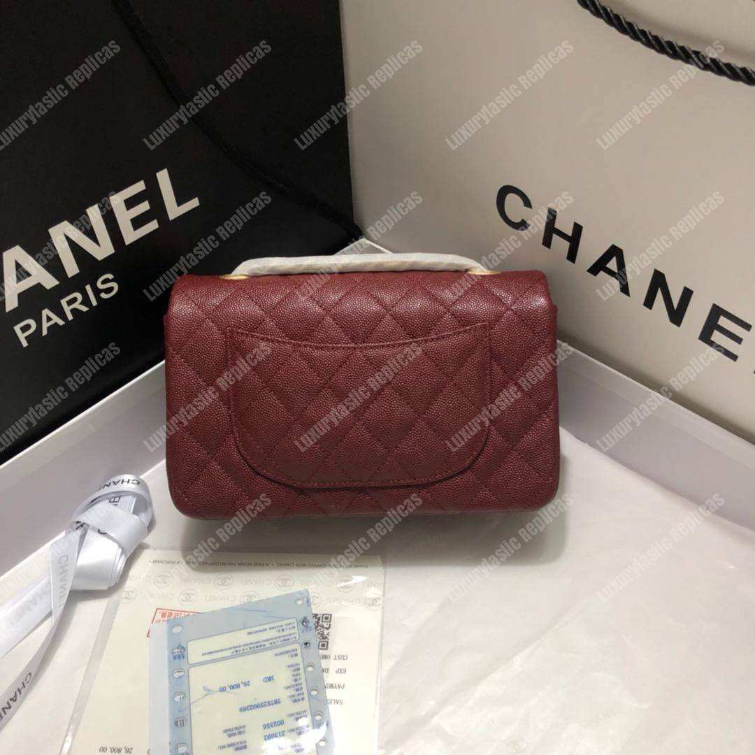 Ch*el mini flap bag maroon