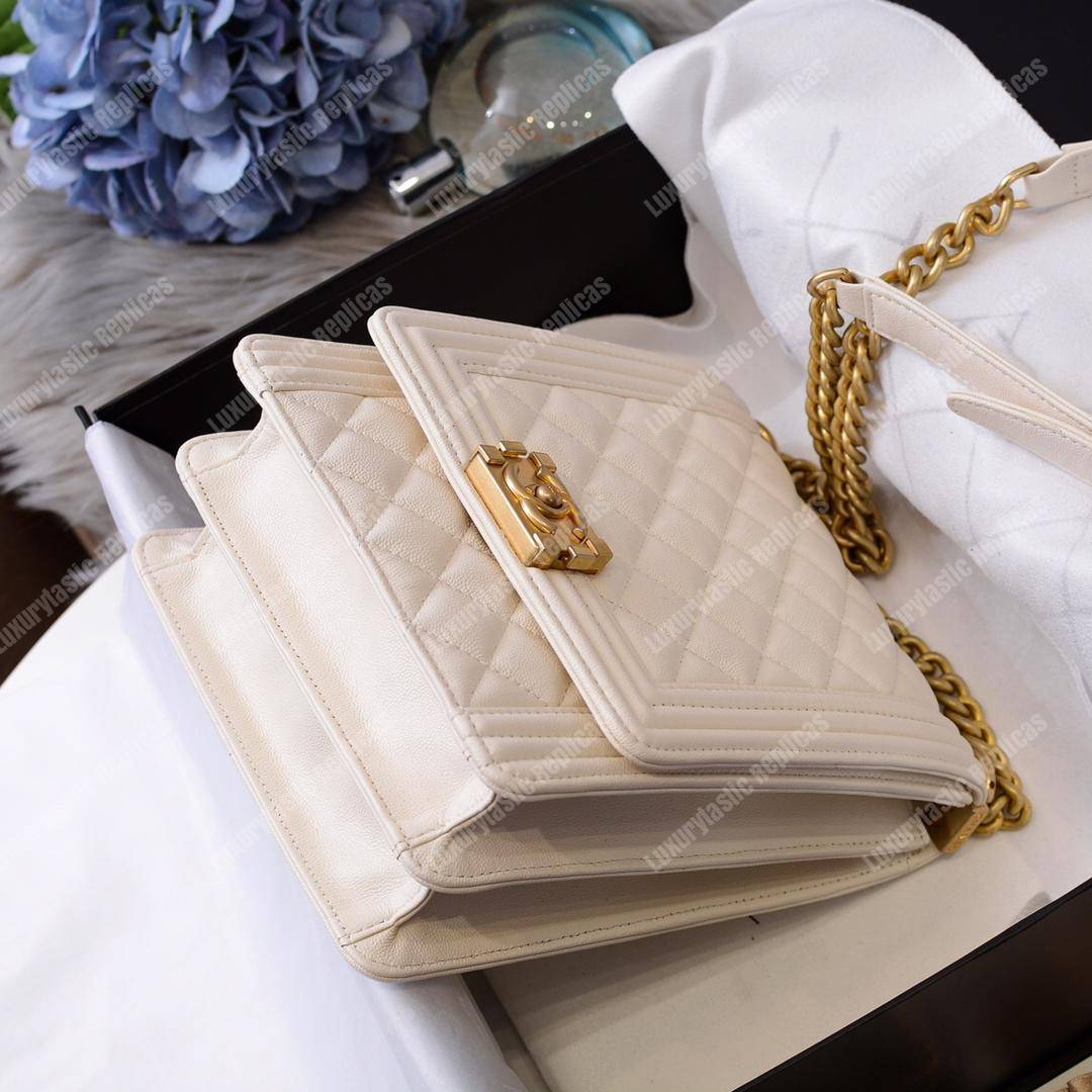 Ch*el boy handbag white