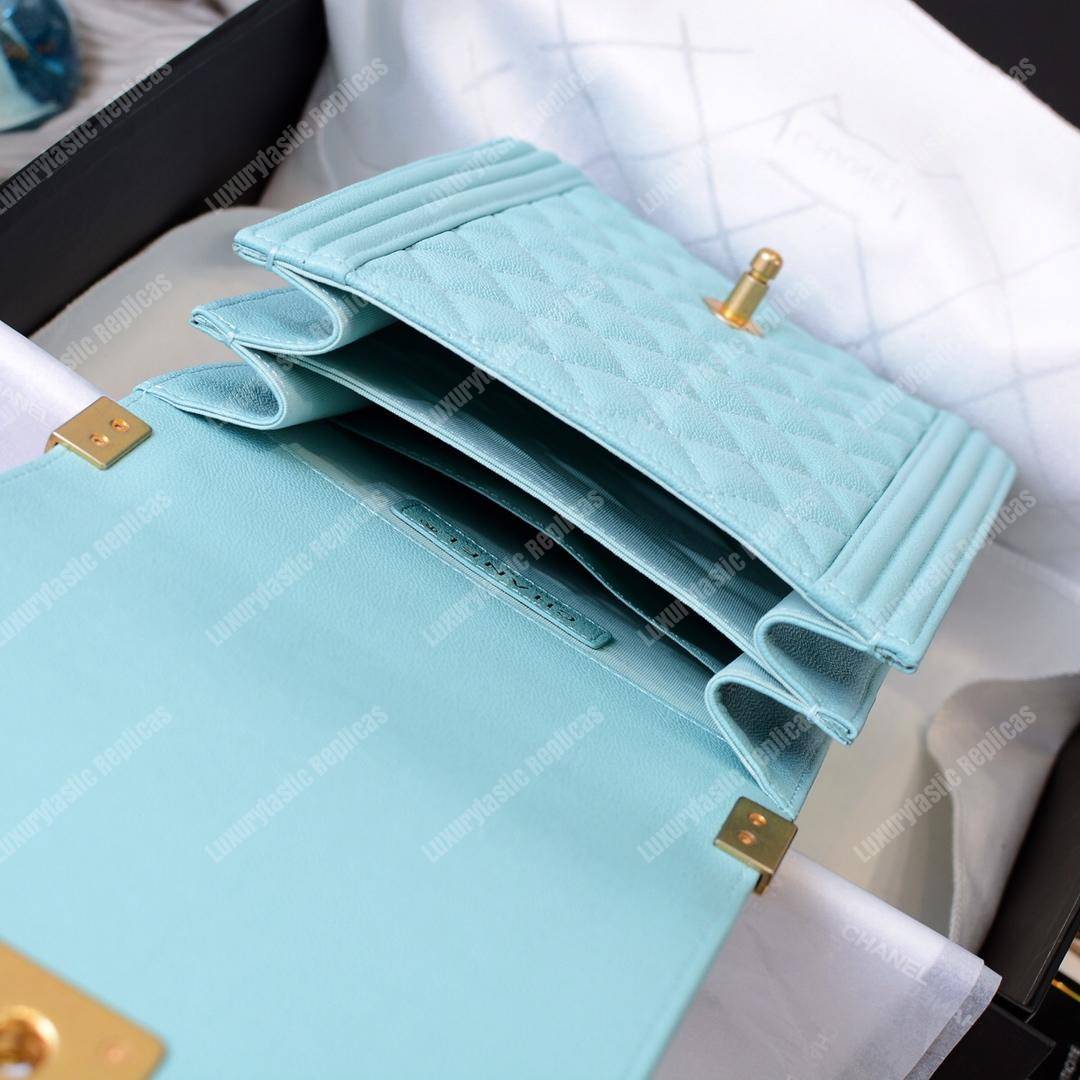 Ch*el boy handbag light blue