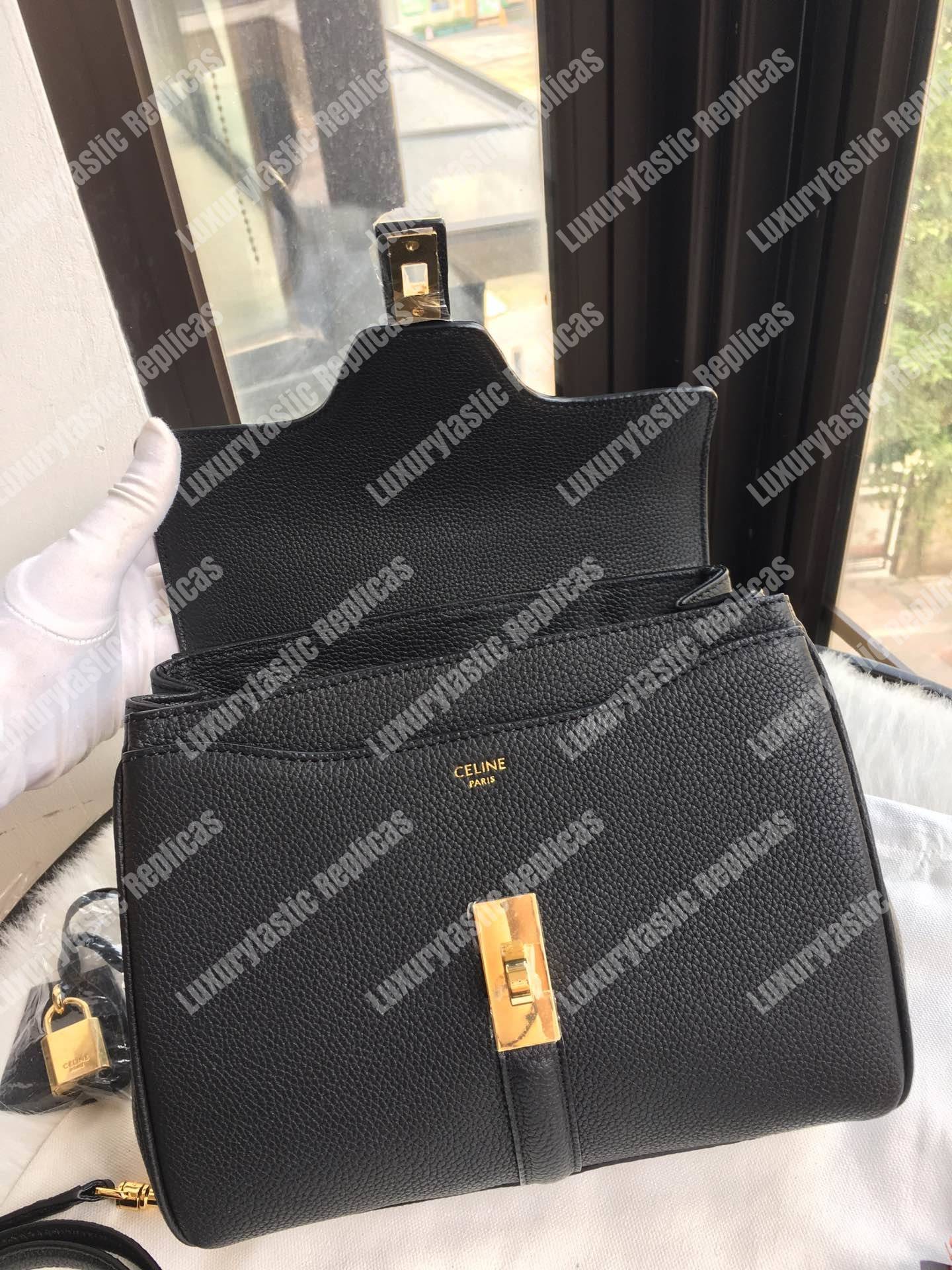 Ce**e small 16 bag in grained calfskin black