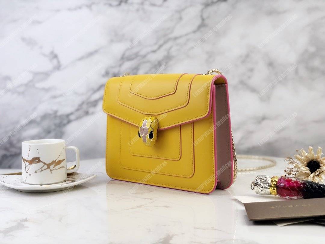 BVL Serpenti Forever Crossbody Bag Buttercup Citrine / Crystal Rose