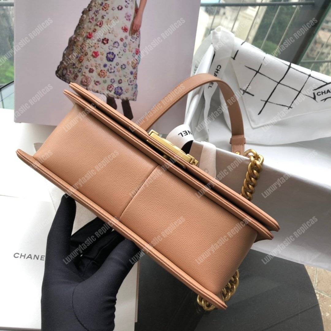 Ch*el boy medium handbag peach