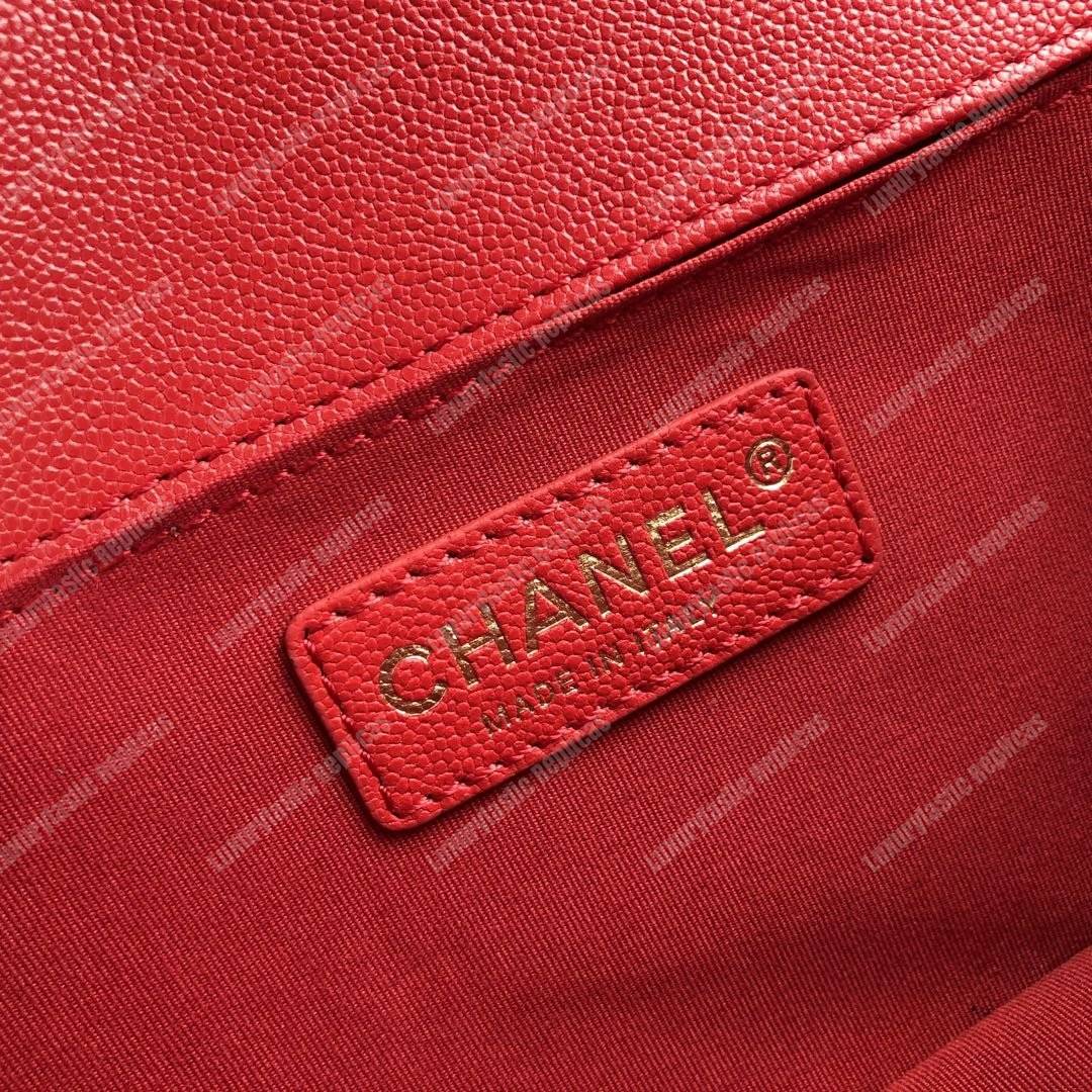 Ch*el medium boy flap bag red