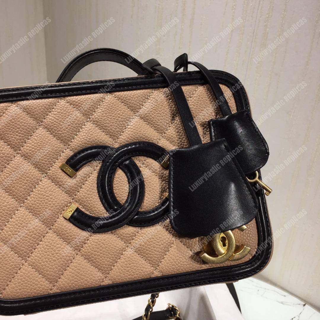 Ch*el medium vanity case beige