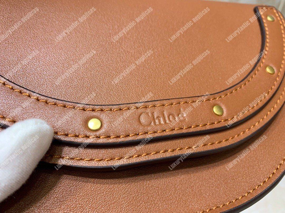 Chloe Small Nile Minaudière In Smooth Calfskin Brown