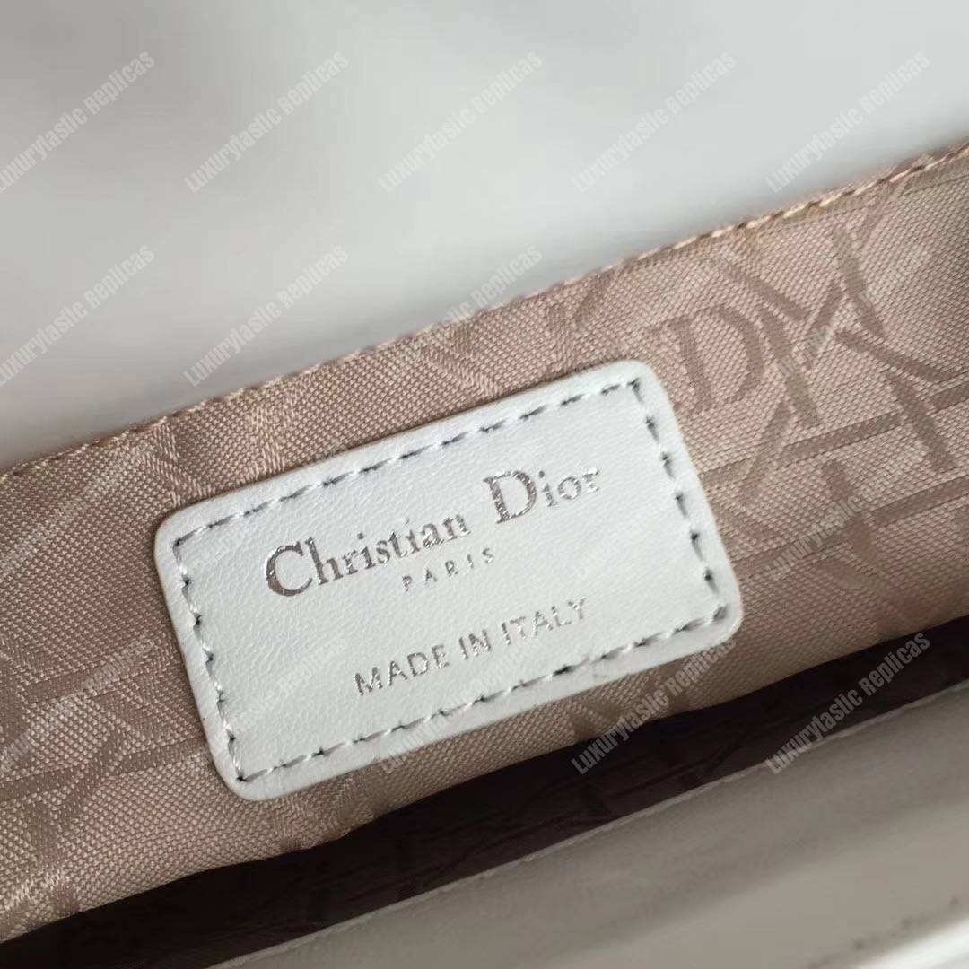 mini lady D*or lambskin bag off-white
