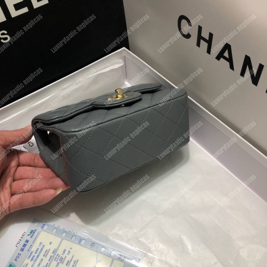 Ch*el mini flap bag dark grey