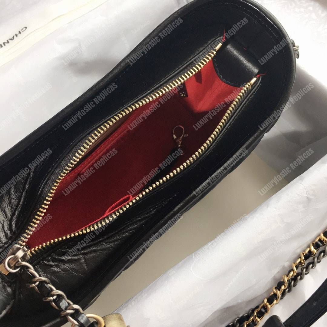Ch*el’s gabrielle small hobo bag black