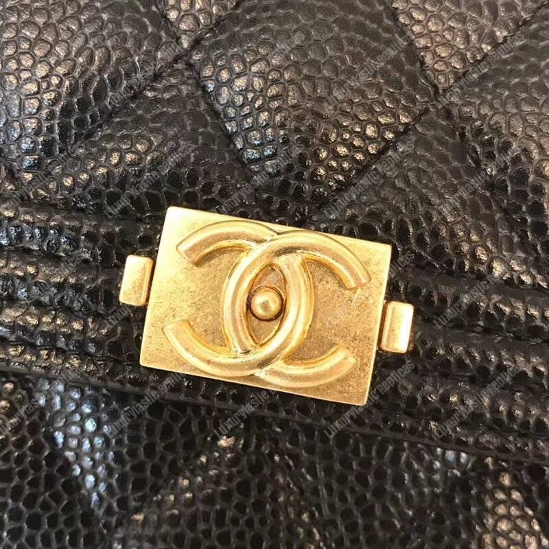 Ch*el boy small flap wallet black