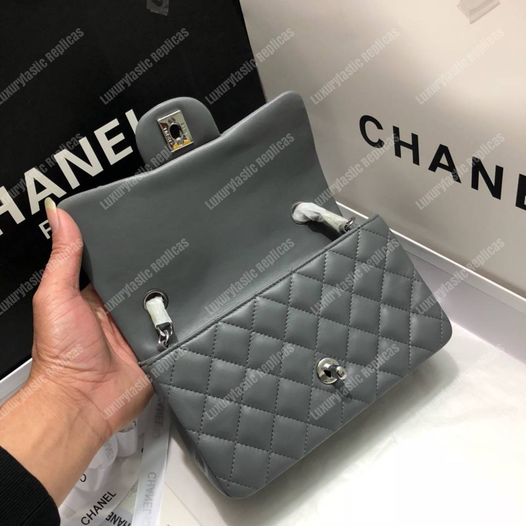 Ch*el mini flap bag dark grey