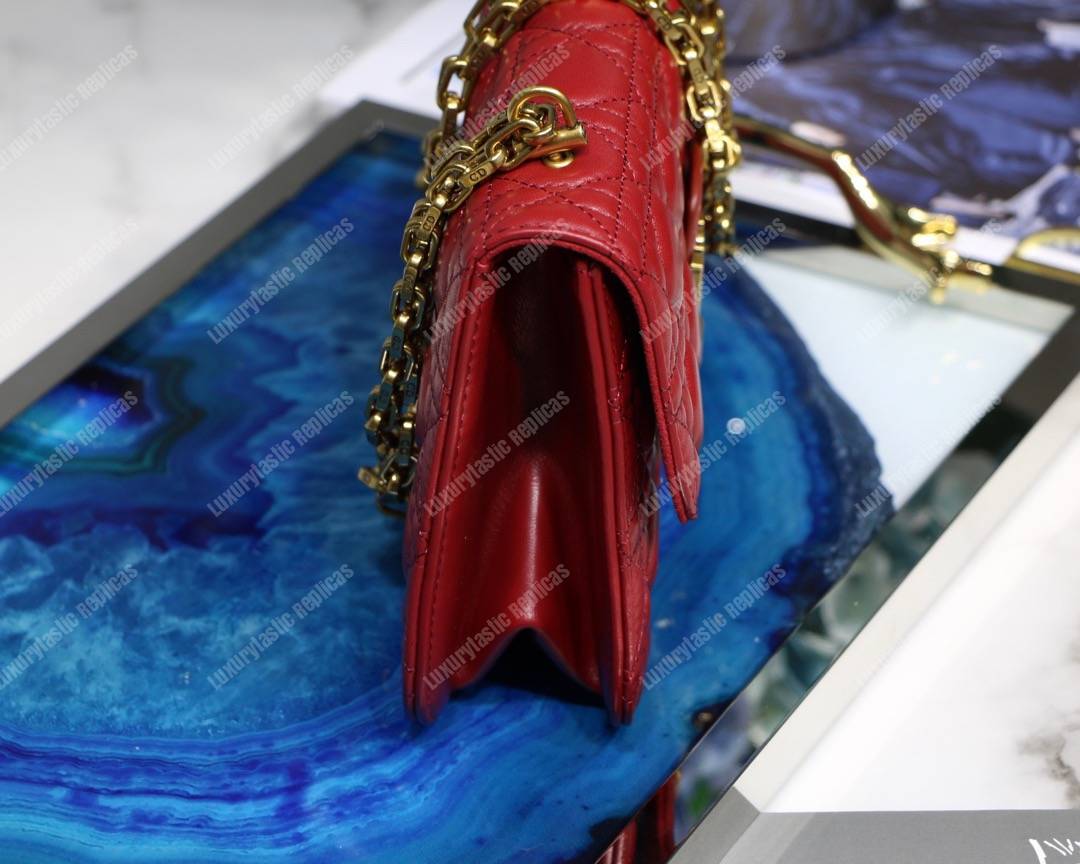 D*or lambskin D*oraddict flap bag burgundy