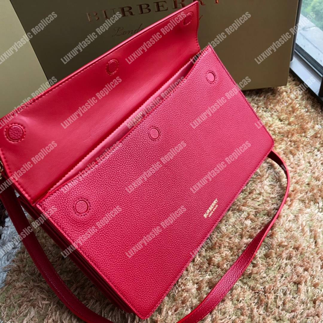 B**rry small leather title bag with pocket detail red