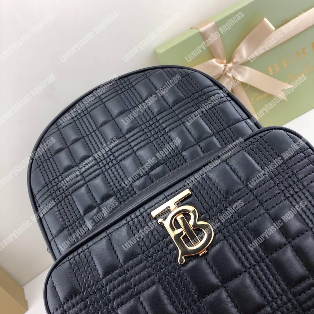 B**rry quilted check lambskin backpack black