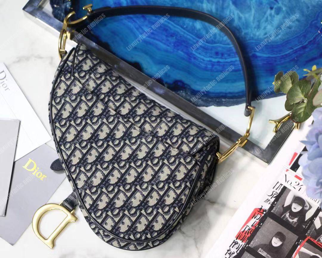 D*or blue oblique saddle bag