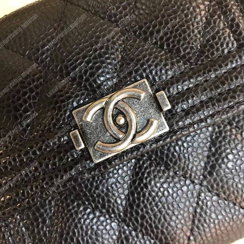 Ch*el boy small flap wallet black