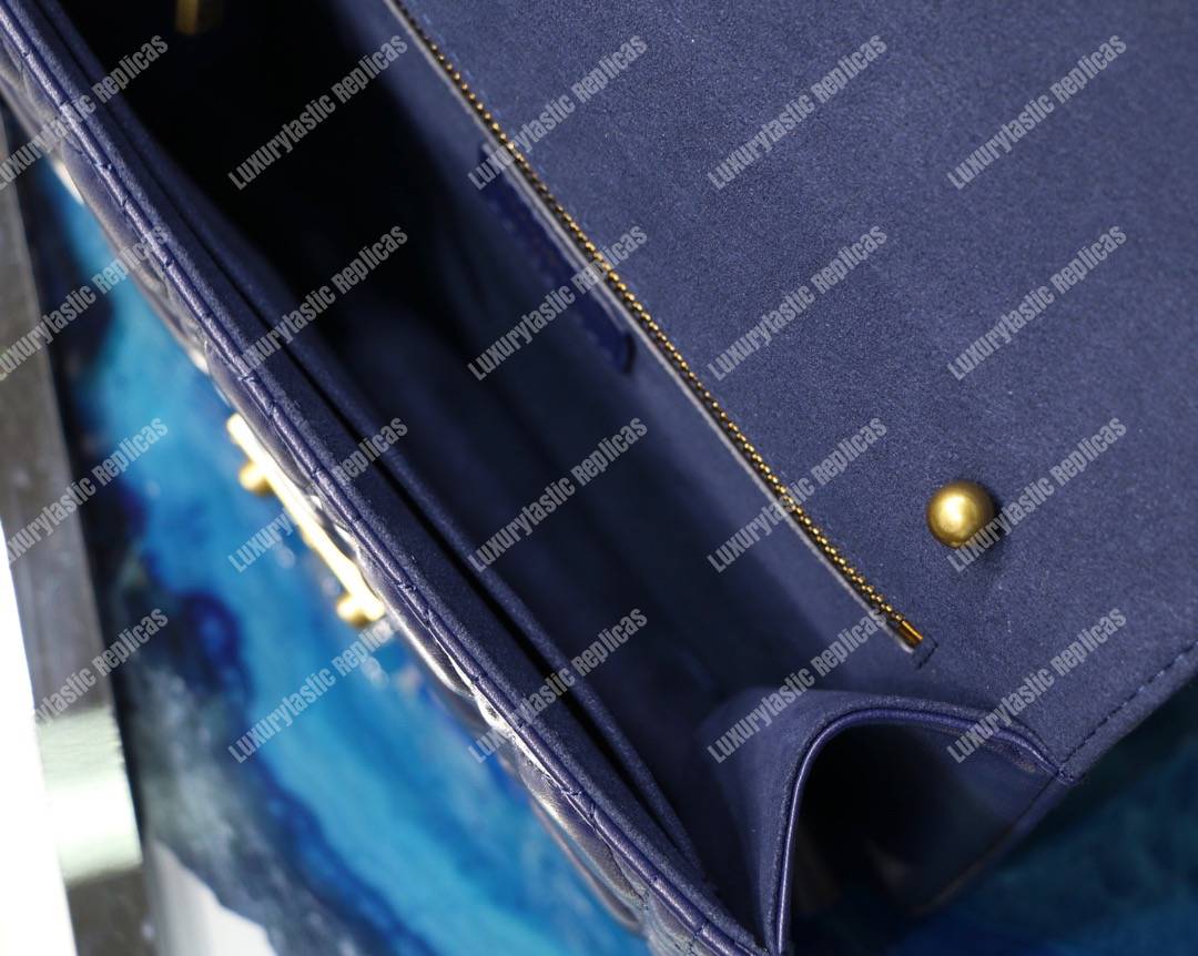D*or lambskin D*oraddict flap bag blue