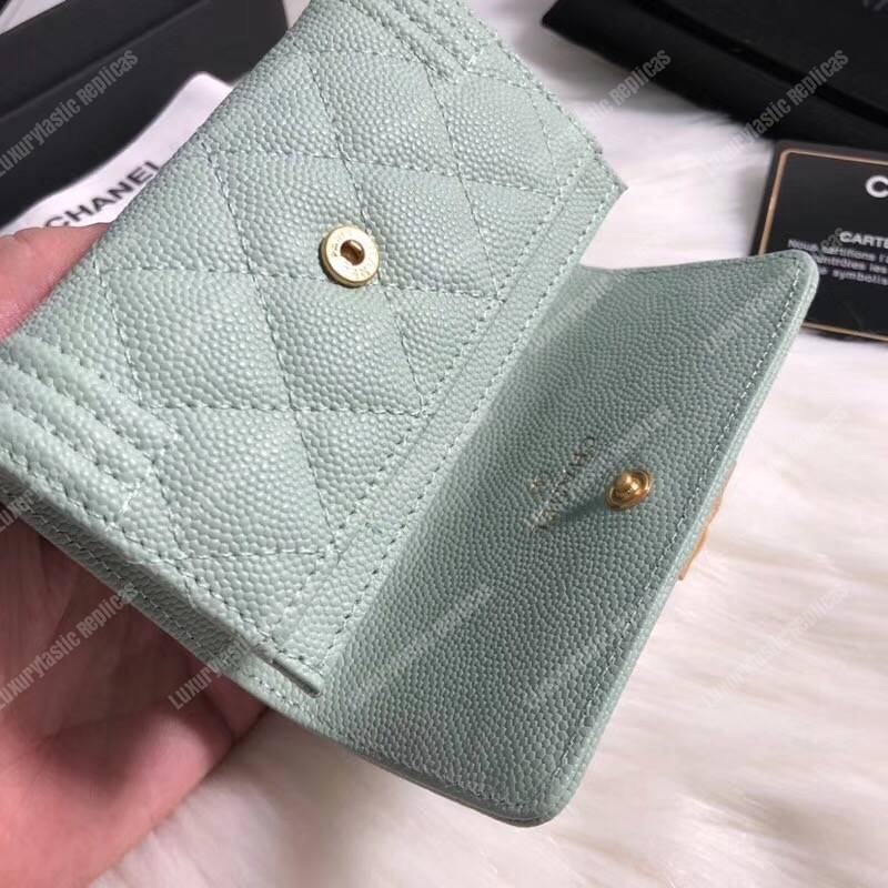 Ch*el boy small flap wallet light green