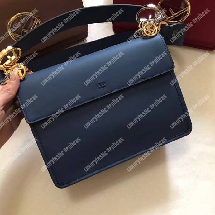 F**di kan i f blue leather bag