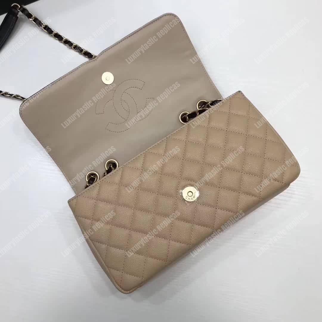 Ch*el flap bag beige