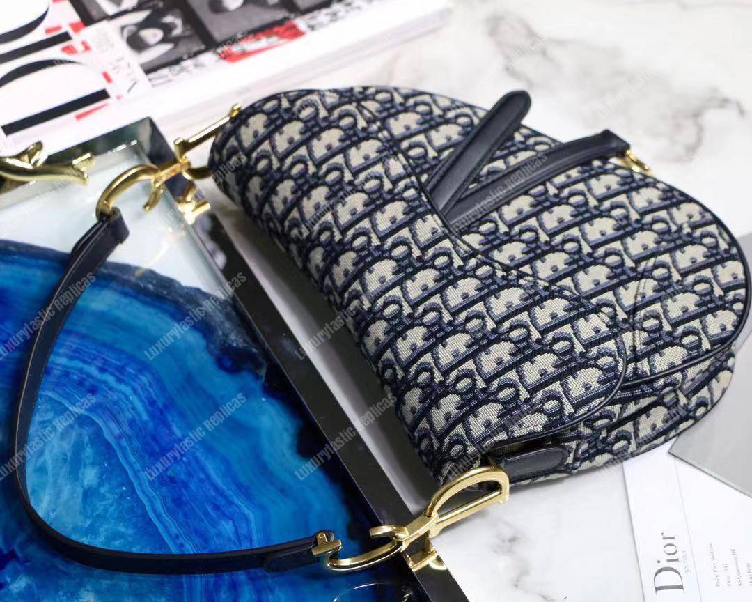 D*or blue oblique saddle bag