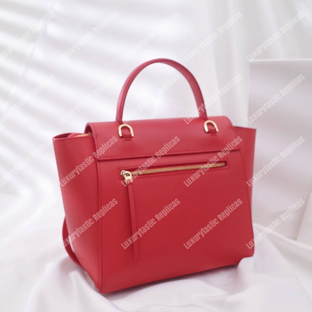 Ce**e micro belt bag in grained calfskin ruby