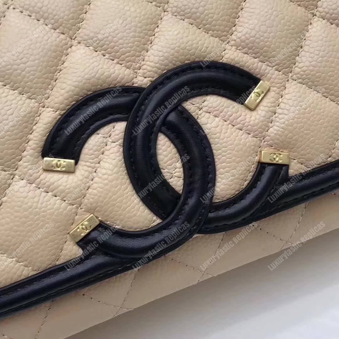 Ch*el flap bag beige