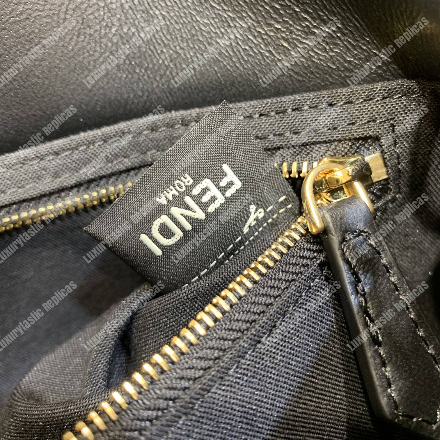 F**di baguette black leather bag