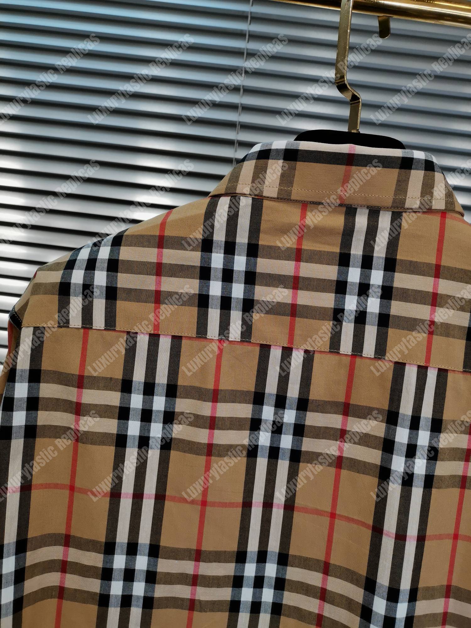B**rry logo print check cotton oversized shirt
