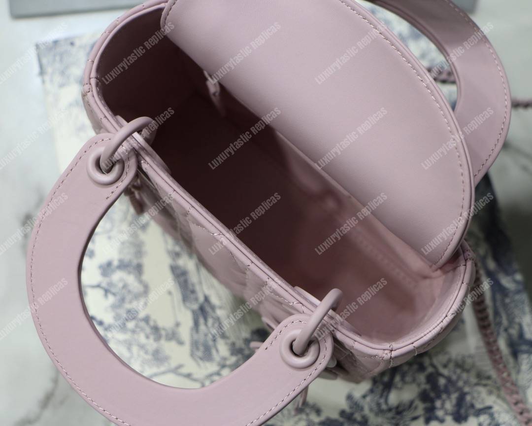 mini lady D*or bag ultra-matte pink