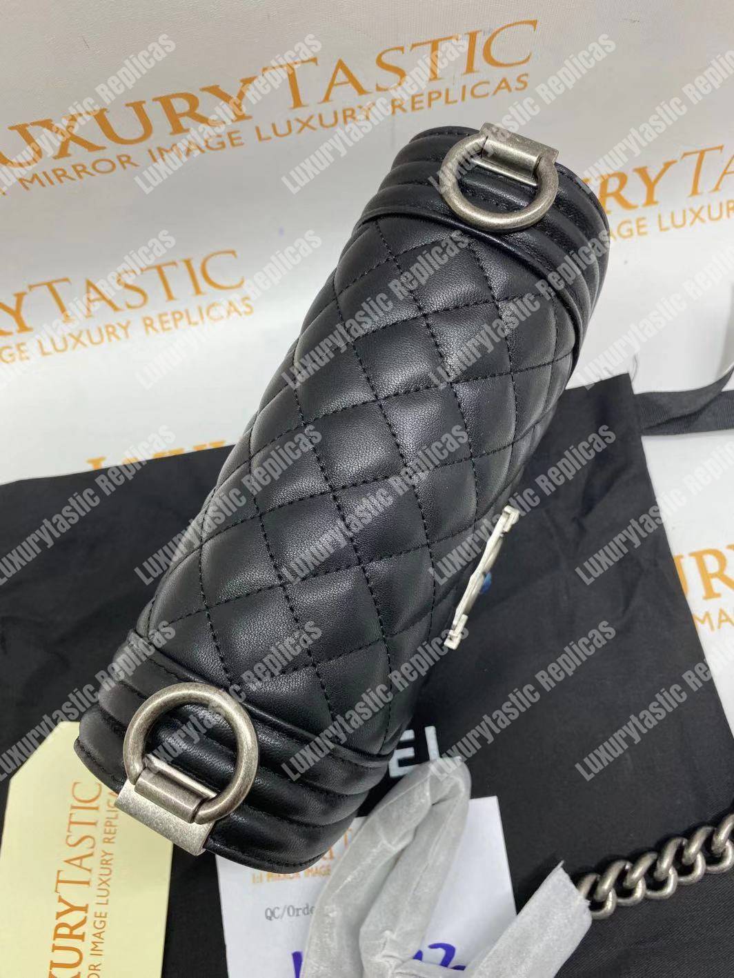 small boy Ch*el handbag black-ruthenium
