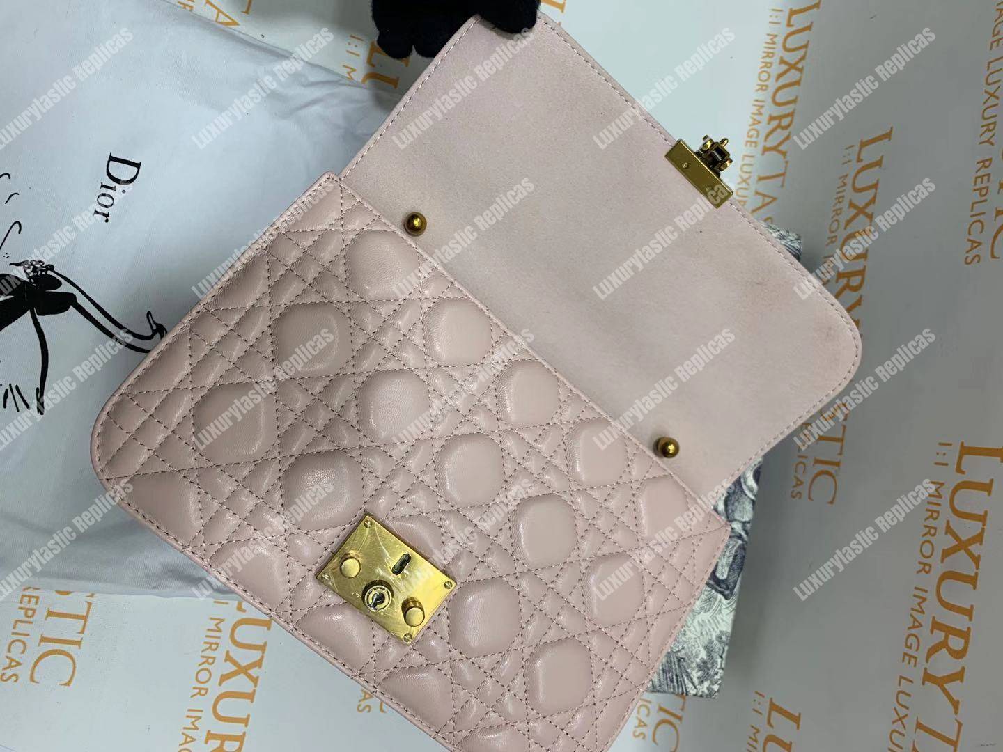 D*or lambskin D*oraddict flap bag pink