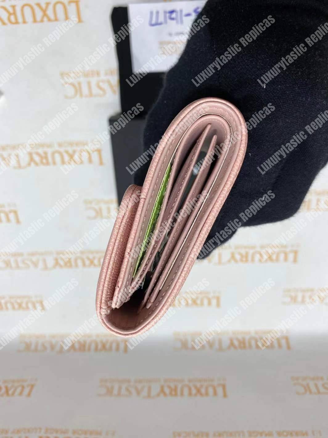 Ch*el boy small flap wallet pink