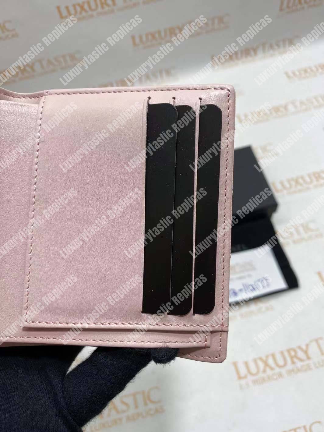Ch*el boy small flap wallet pink