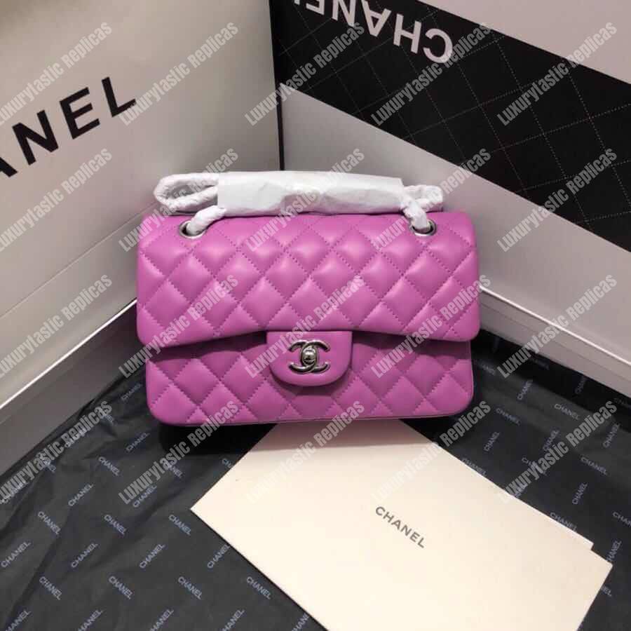 Ch*el small classic handbag purple