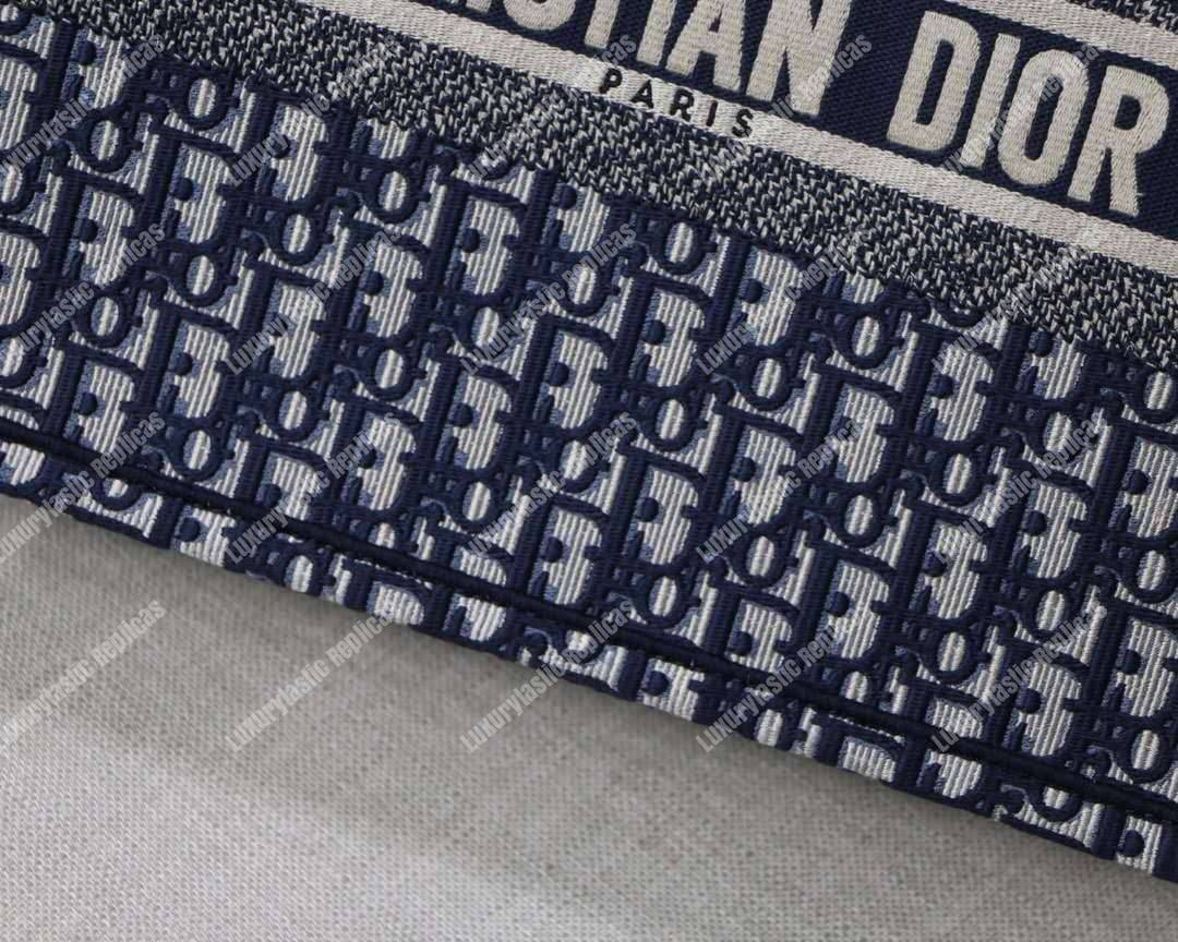D*or small blue D*or oblique embroidered D*or book tote